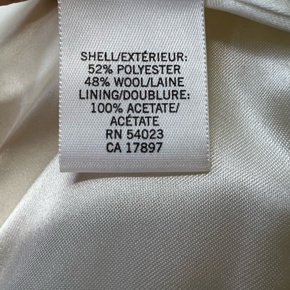 Banana Republic Pea Coat Women's Size S White 48% Wool Classic Elegant Preppy - Picture 8 of 11
